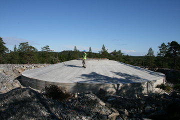 Gjutningen klar på Solumsklinten. Foto: Lina Landell