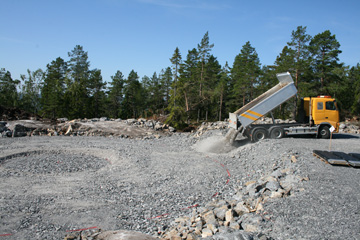 Förberedelserför att ta emot ett av de nya vindkraftverk. Foto: Lina Landell