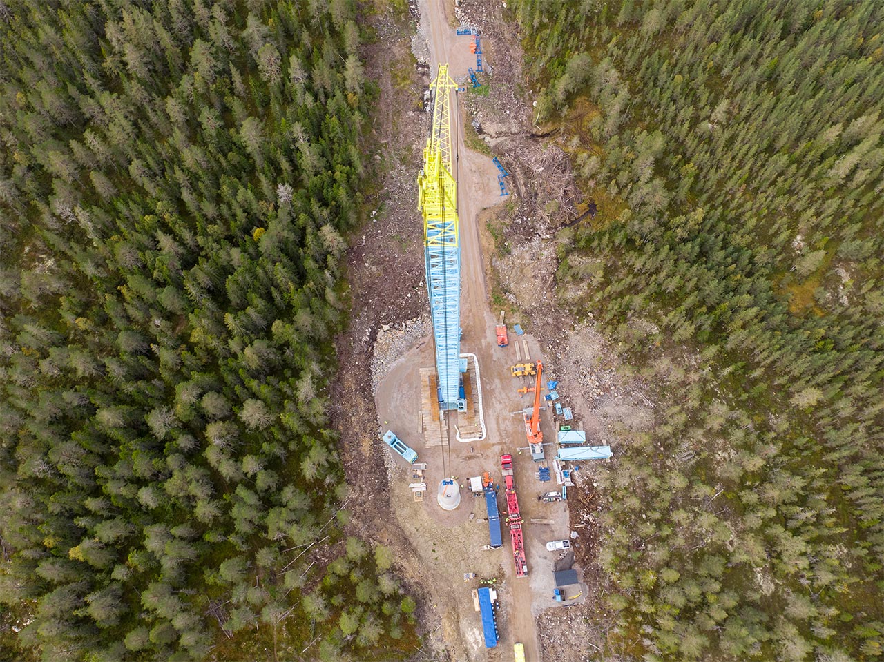 Byggplatsen i fågelperspektiv